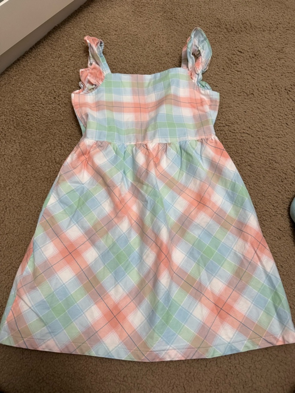 Like New Girls 5T Carter’s Pastel Plaid Summer Dress - Pink & Green